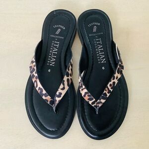 Italian Shoemakers Leopard Thong Sandals